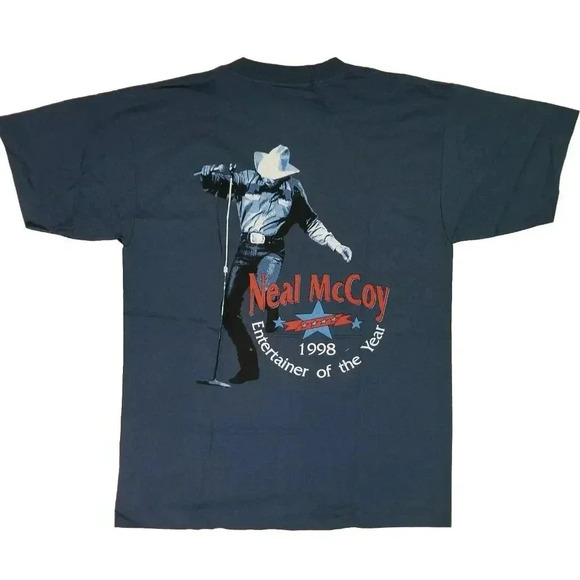 Vintage NEAL MCCOY 1998 Country Entertainer of the Year Double Sided T-Shirt L - Picture 8 of 9